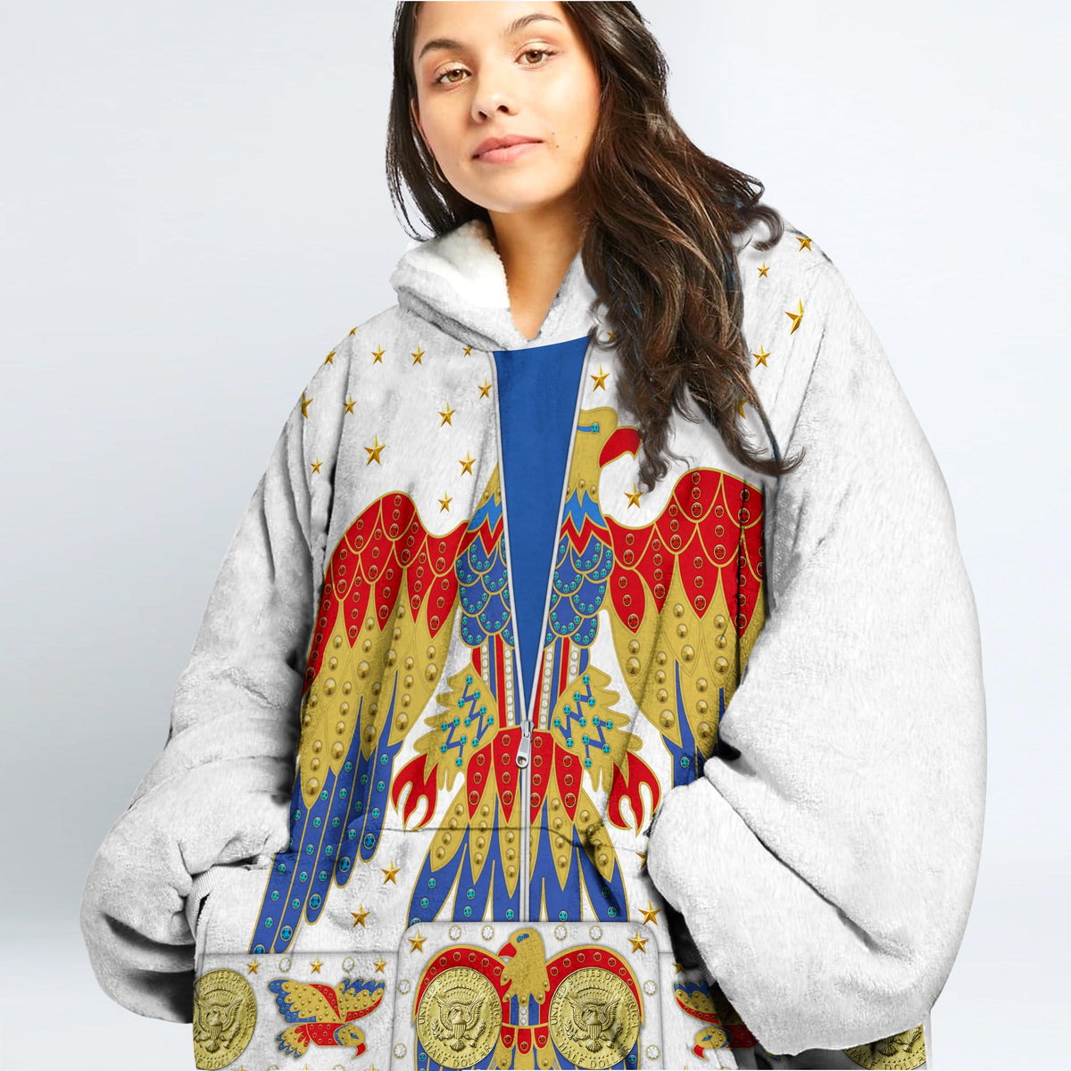 MakerHuman Elvis EAGLE Cosplay & Costume Over Size Hoodie Fleece One Size