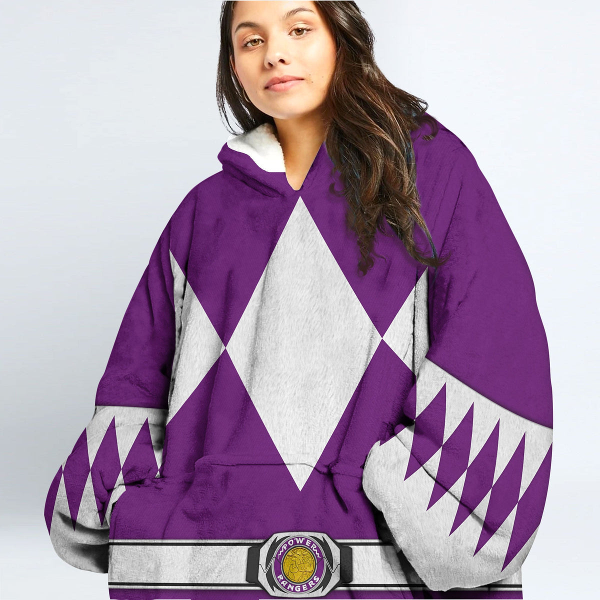 Bulk and Skull Purple Ranger Over Size Snug Hoodie Fleece One Size