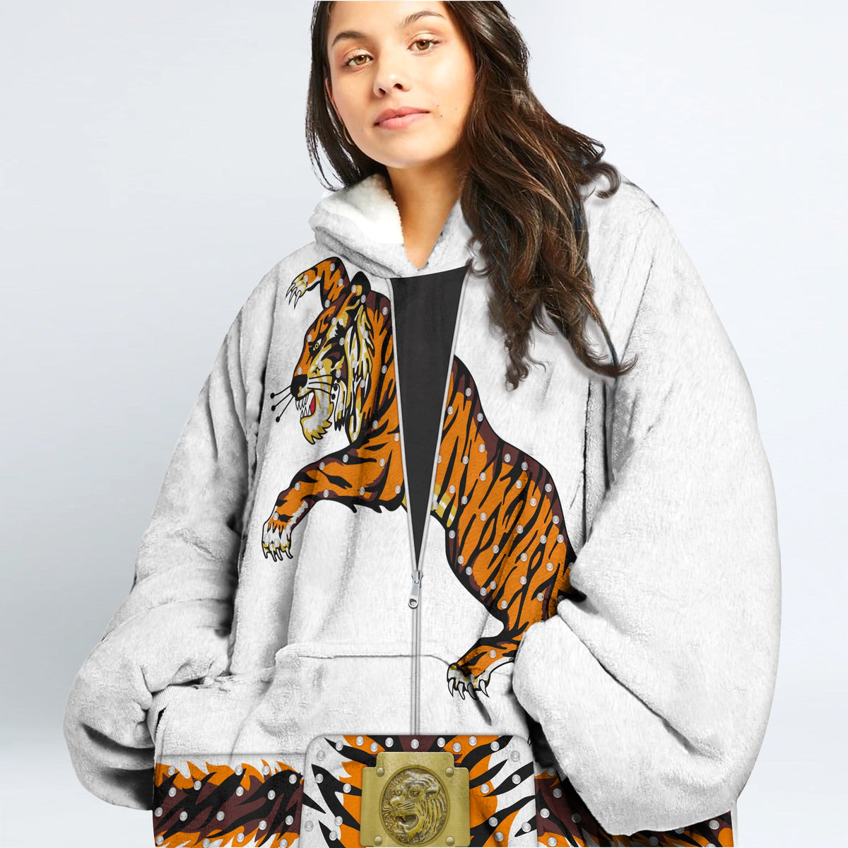 MakerHuman YMskins Elvis Presley Tiger Cosplay & Costume Over Size Hoodie Fleece One Size