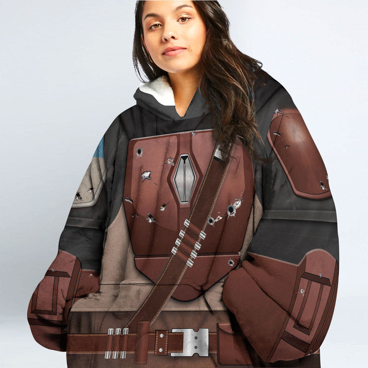 MakerHuman Mandalorian Cosplay & Costume Over Size Hoodie Fleece One Size