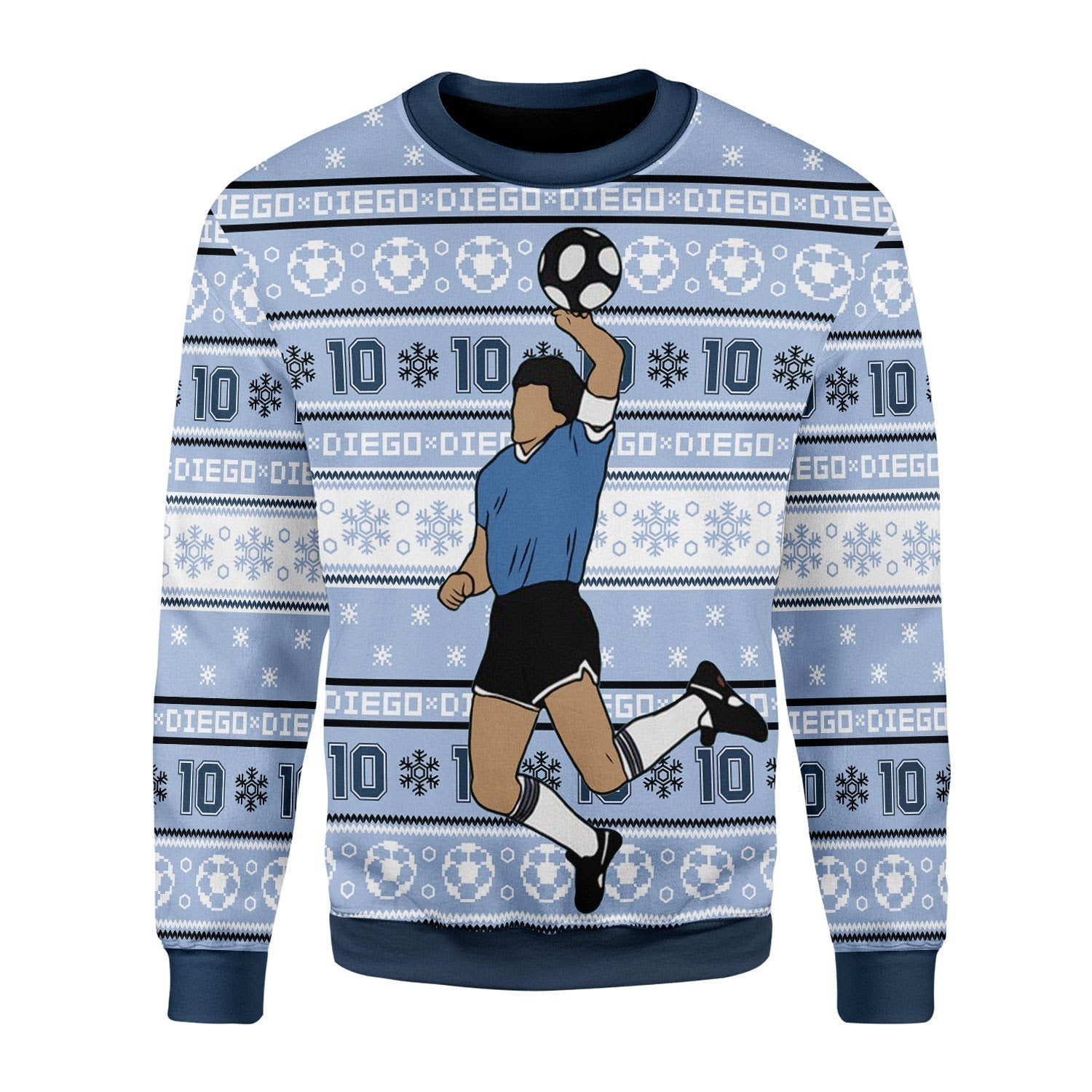 YMskins Christmas Sweater Number 10 Football Player 3D Apparel