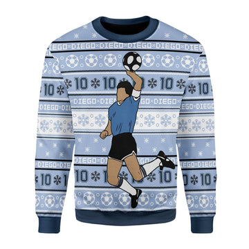 YMskins Christmas Sweater Number 10 Football Player 3D Apparel