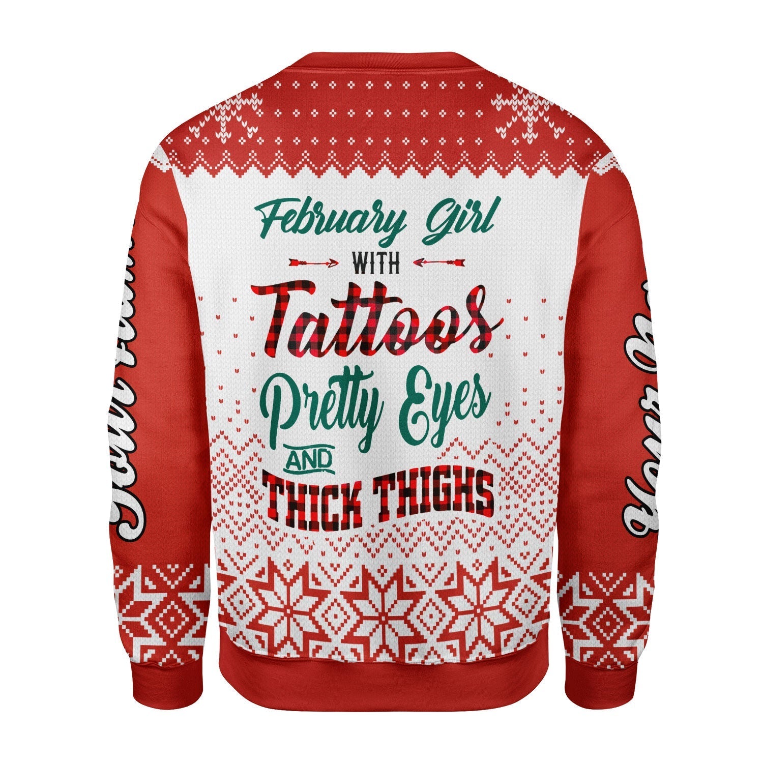 YMskins Personalized Ugly Sweater February Girl All Over Printed