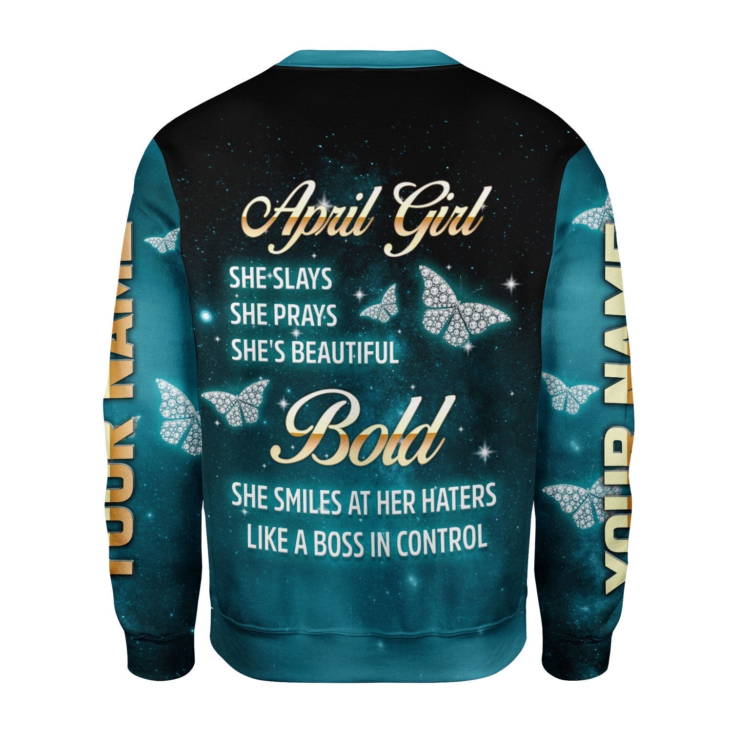 YMskins Personalized Ugly Sweater April Girl All Over Printed