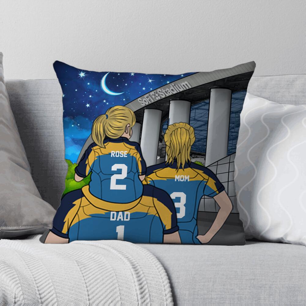 Personalized Pillow Family Los Angeles Chargers Football Team - Gift for Dad