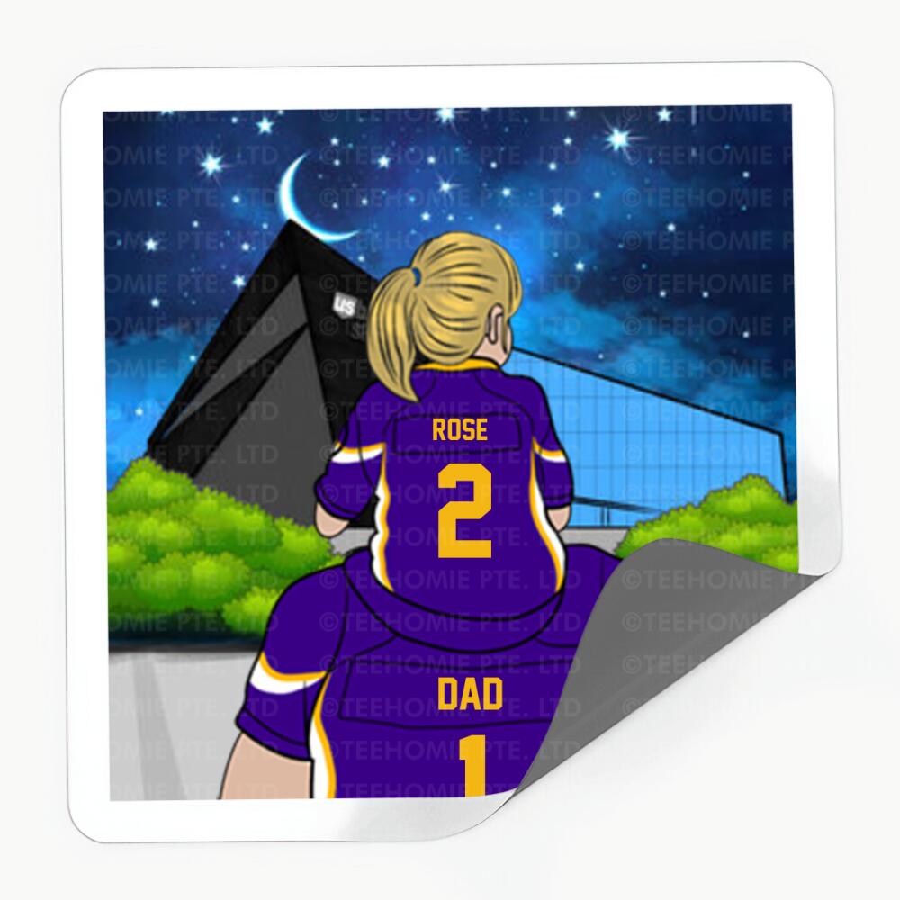 Personalized Family Vikings Square Sticker (EU) - Football Team