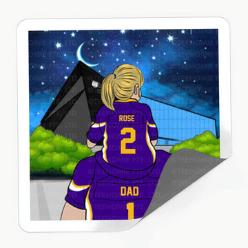 Personalized Family Vikings Square Sticker (EU) - Football Team