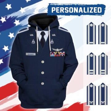 YMskinss Unisex Tracksuit U.S Space Force Service Dress 3D Uniform-Officer