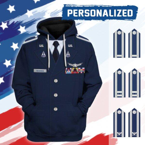 YMskinss Unisex Tracksuit U.S Space Force Service Dress 3D Uniform-Officer