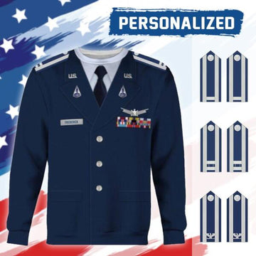 YMskinss Unisex Sweatshirt U.S Space Force Service Dress 3D Uniform-Officer