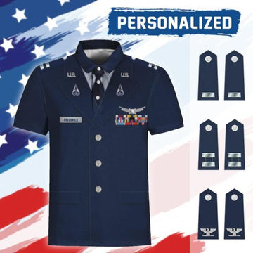 YMskinss Unisex Polo Shirt U.S Space Force Service Dress (Class A) 3D Uniform-Officer