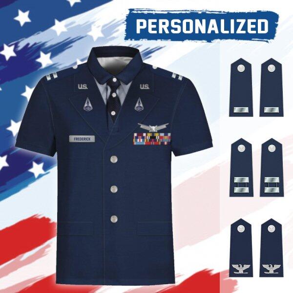 YMskinss Unisex Polo Shirt U.S Space Force Service Dress (Class A) 3D Uniform-Officer