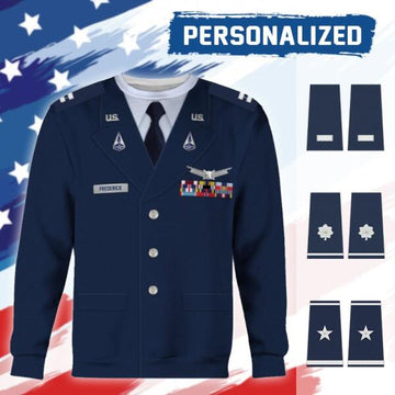 YMskinss Unisex Sweatshirt U.S Space Force Service Dress (Class B) 3D Uniform-Officer