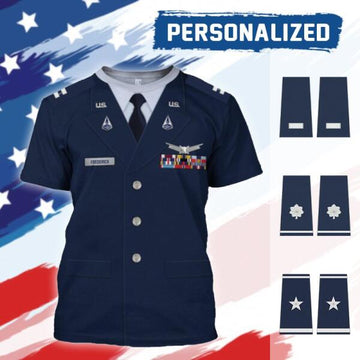 YMskinss Unisex T-shirt U.S Space Force Service Dress (Class B) 3D Uniform-Officer