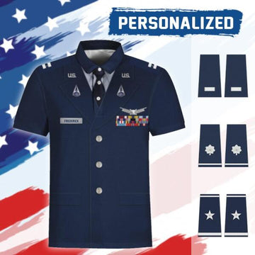YMskinss Unisex Polo Shirt U.S Space Force Service Dress (Class B) 3D Uniform-Officer