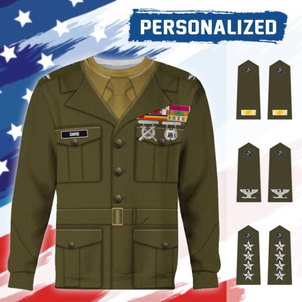YMskinss Unisex Sweatshirt U.S Marine Corps Green Service Uniform 3D Uniform-Officer