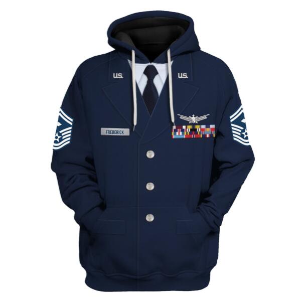 YMskinss Unisex Hoodie U.S Air Force Service Dress 3D Uniform-Enlisted