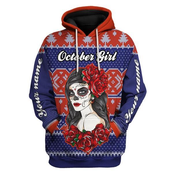 YMskins Personalized Hoodie October Girl All Over Printed