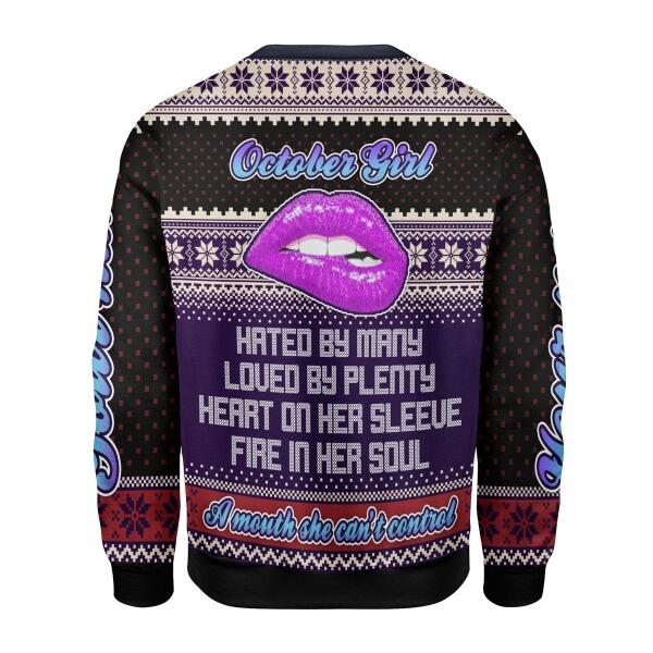 YMskins Personalized Sweatshirt A Queen Was Born In October All Over Printed