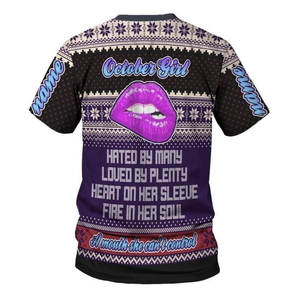 YMskins Personalized T-shirt A Queen Was Born In October All Over Printed