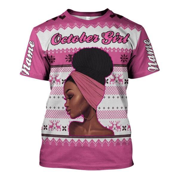 YMskins Personalized Tops October Girl All Over Printed
