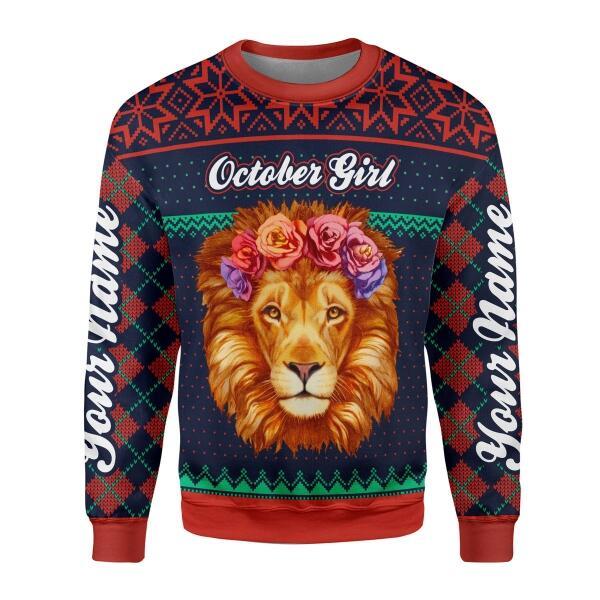 YMskins Personalized Sweatshirt October Girl All Over Printed
