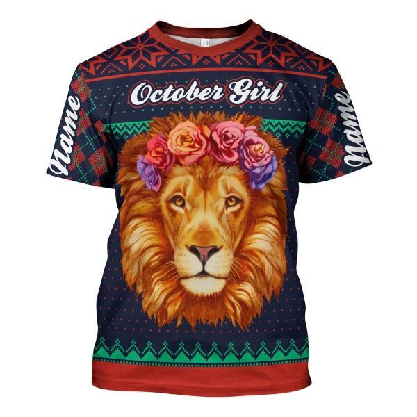 YMskins Personalized T-shirt October Girl All Over Printed