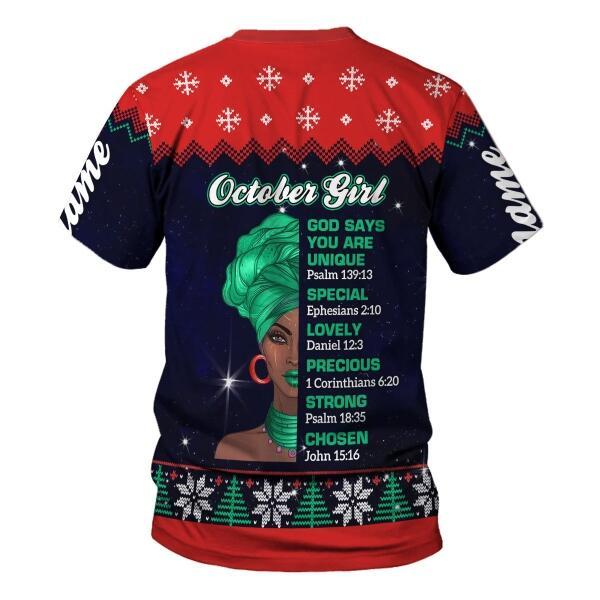YMskins Personalized Tops October Girl All Over Printed