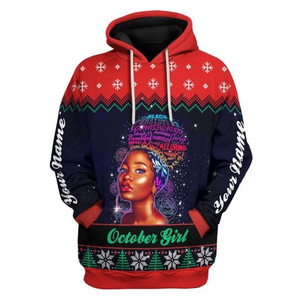 YMskins Personalized Hoodie October Girl All Over Printed