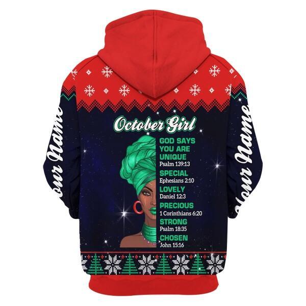 YMskins Personalized Hoodie October Girl All Over Printed