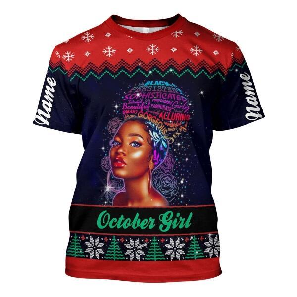 YMskins Personalized T-shirt October Girl All Over Printed
