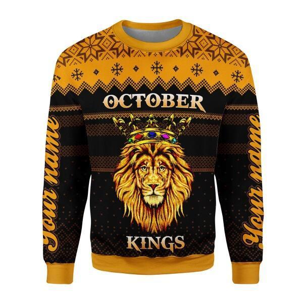 YMskins Personalized Ugly Sweater October King All Over Printed
