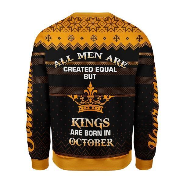 YMskins Personalized Ugly Sweater October King All Over Printed