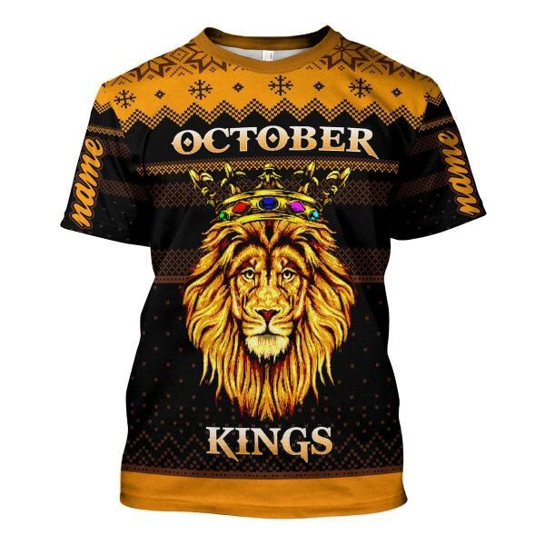 YMskins Personalized T-shirt October King All Over Printed