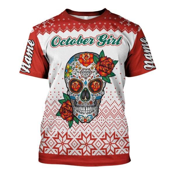 YMskins Personalized Tops October Girl All Over Printed