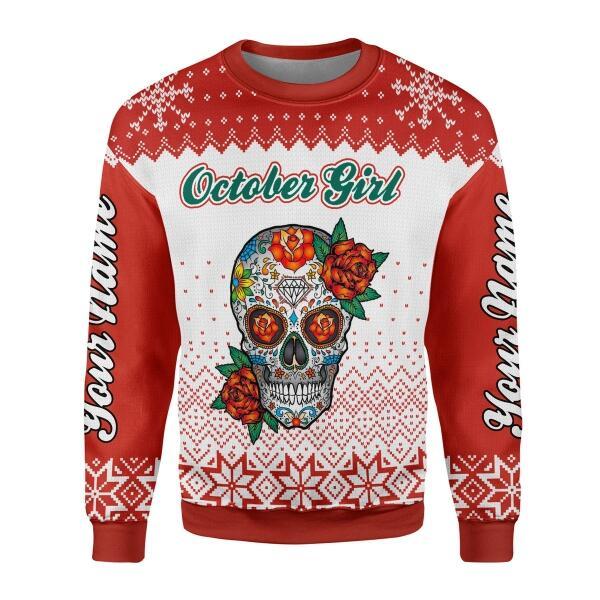 YMskins Personalized Sweatshirt October Girl All Over Printed