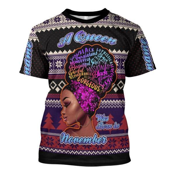 YMskins Personalized Tops November Queen All Over Printed