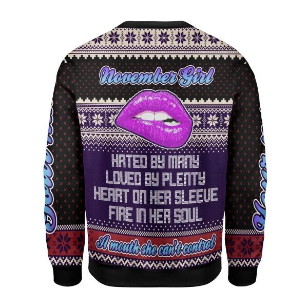 YMskins Personalized Sweatshirt A Queen Was Born In November All Over Printed