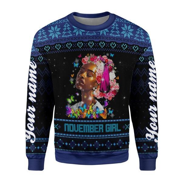 YMskins Personalized Sweatshirt November Girl I Am The Storm All Over Printed