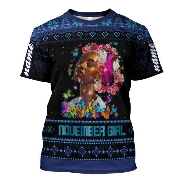 YMskins Personalized T-shirt November Girl I Am The Storm All Over Printed
