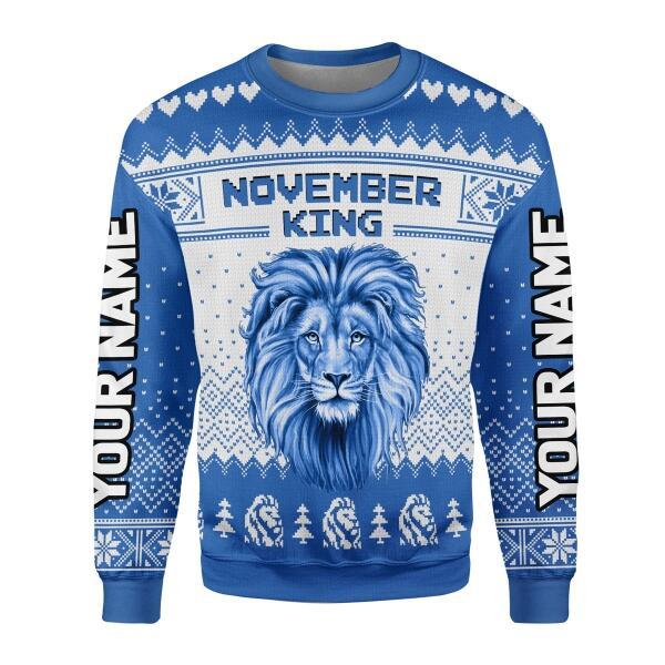 YMskins Personalized Ugly Sweater November Guy All Over Printed