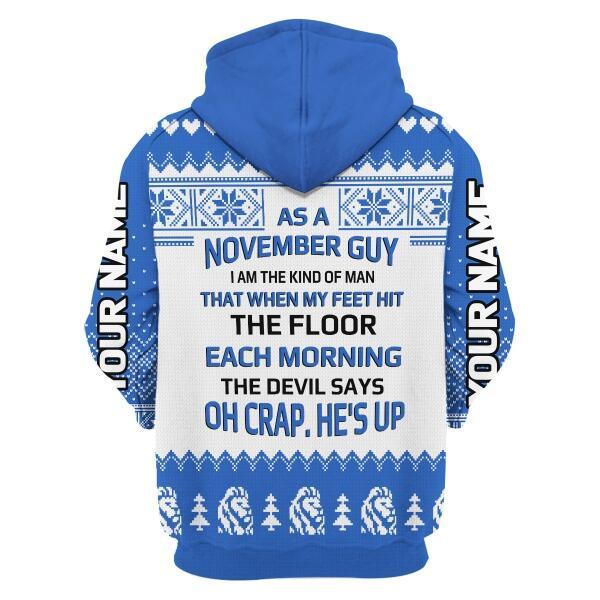 YMskins Personalized Zip Hoodie November Guy All Over Printed
