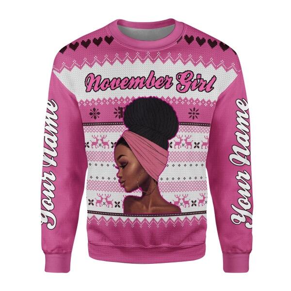 YMskins Personalized Tops November Girl All Over Printed