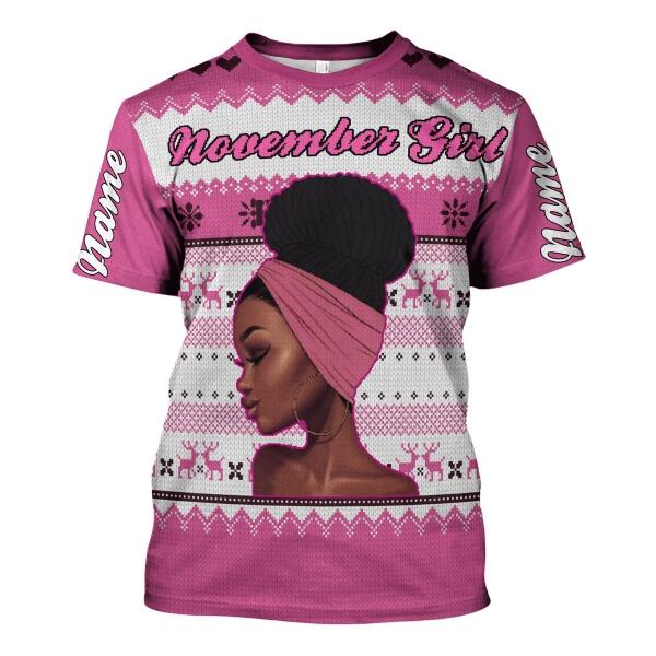 YMskins Personalized Tops November Girl All Over Printed