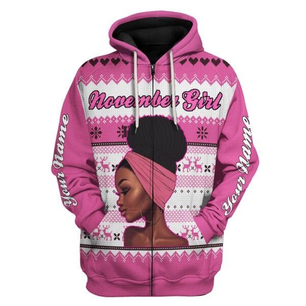 YMskins Personalized Tops November Girl All Over Printed
