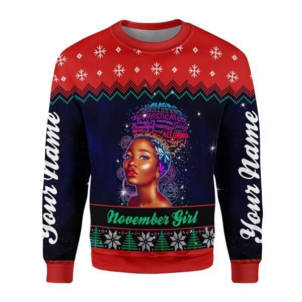 YMskins Personalized Sweatshirt November Girl All Over Printed