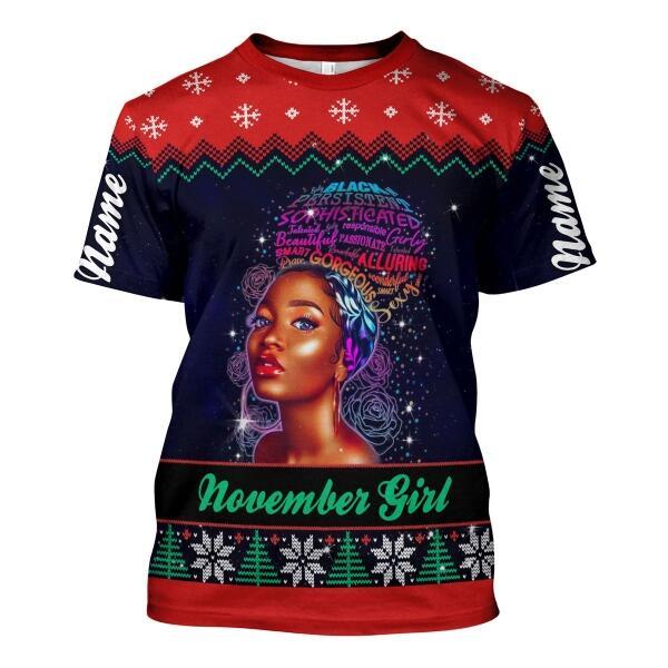 YMskins Personalized T-shirt November Girl All Over Printed