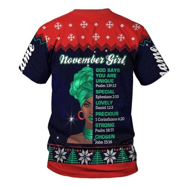 YMskins Personalized Tops November Girl All Over Printed