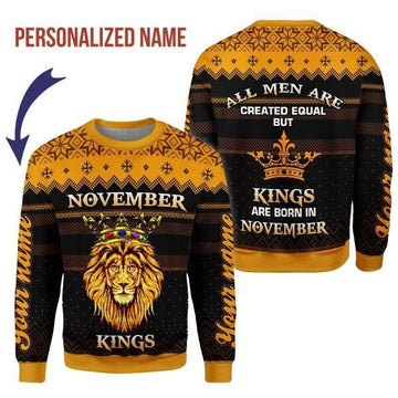 YMskins Personalized Sweatshirt Kings Are Born In November All Over Printed