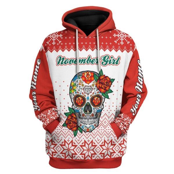 YMskins Personalized Hoodie November Girl All Over Printed